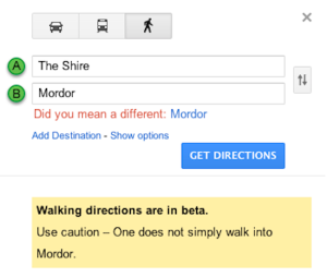 mordor-walking-directions